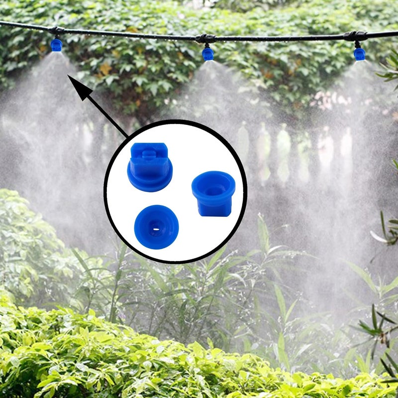 PDETVEO 10pcs Flat Fan Spray Tip, 110 Degree Plastic Flat Fan Sprayer Nozzles 0.3mm Orifice Diameter for Agricultural, Cleaning, Cooling, Blue - Image 5